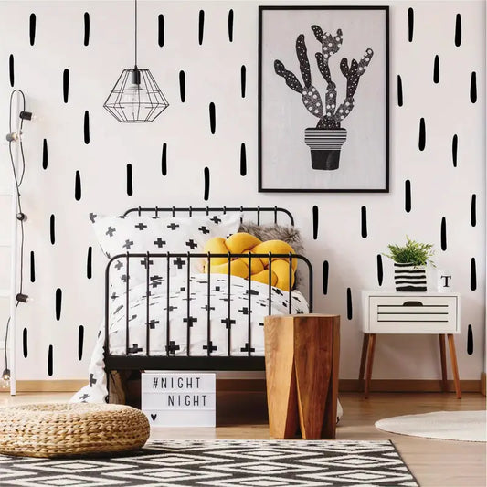 Black Paint Lines Decal - 5 Sheets - Wall Stickers