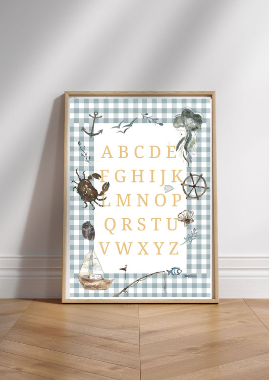 Nautical Alphabet - Watercolour Painting Print